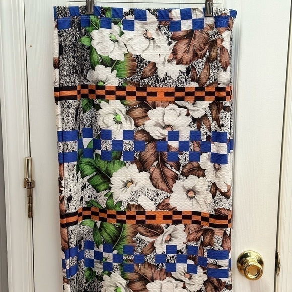 TOPSHOP floral checkered‎ skirt, size 10   #s1109 - Picture 1 of 8